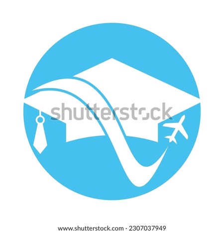 Study travel logo design vector. Travel School Education Logo Design Element.