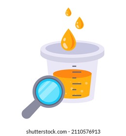 estudio de la orina en el laboratorio. pruebas de entrega en un frasco. ilustración vectorial plana.