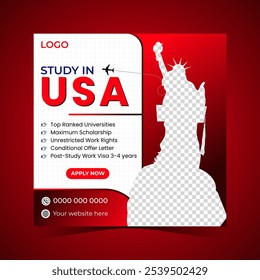 Study in USA social media post