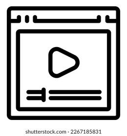 Study video icon outline vector. Seminar training. Learn school