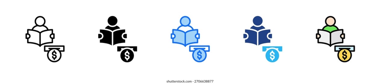 Conjunto de iconos de retiro de estudio Colección de estilo múltiple