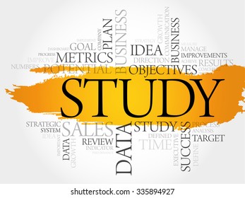 Study word cloud, business concept