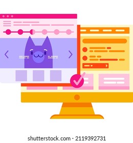 Study word online service flat vector icon. Self education and knowledge. English learning. Vocabulary website design