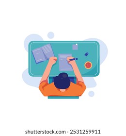 Study work at home flat vector image