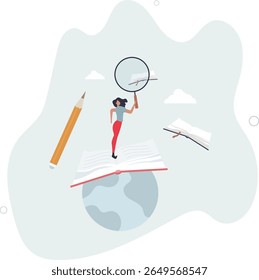 Estudar no exterior e viajar para aprender língua estrangeira . vida de caráter .