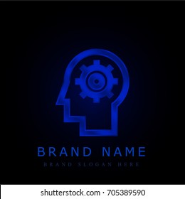 Studying blue chromium metallic logo
