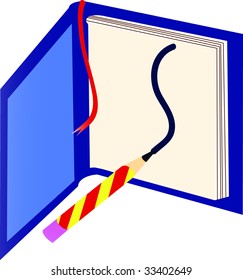 Studying book and pen