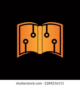 Logotipo de libro de estudio de negocios de tecnología simple