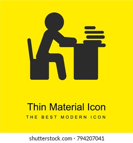 Studying bright yellow material minimal icon or logo design