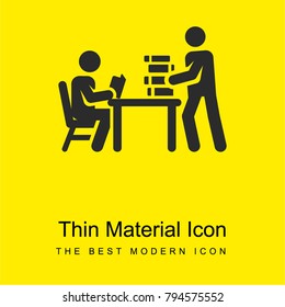 Studying bright yellow material minimal icon or logo design
