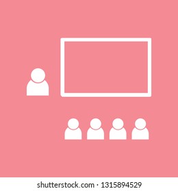 Studying in classroom with teacher vector