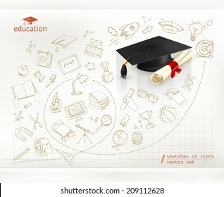 Studying and education, infographics vector