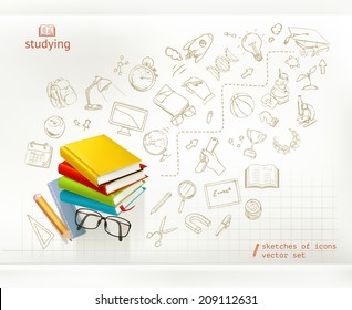 Studying and education infographics vector