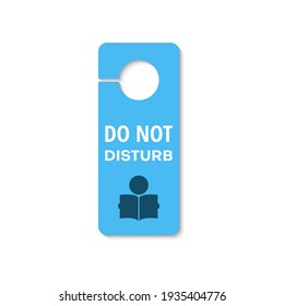 Studying, exams do not disturb tag at library door isolated icon. Vector keep silence and knock, school warning hanging tag, graduation exams. Sign on doorknob, studying learning education door hanger