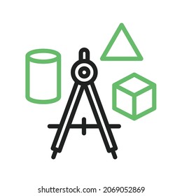 Studying Geometry icon vector image. Can also be used for Physical Fitness. Suitable for mobile apps, web apps and print media.