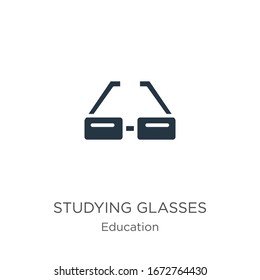 Studying glasses icon vector. Trendy flat studying glasses icon from education collection isolated on white background. Vector illustration can be used for web and mobile graphic design, logo, eps10