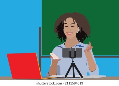 studying at home with tutorial by online and technology of communication