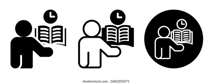 Studying Icon Collection Glyph and Mixed Vector Illustration