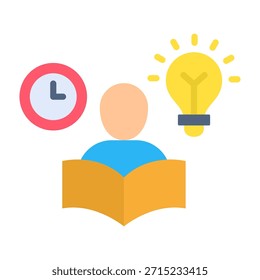 Ilustración vectorial de diseño plano de ícono de estudio