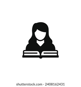 Studying icon isolated on white background. Reading book icon