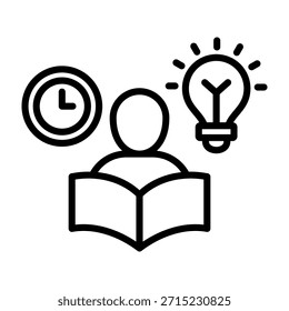 Estudiando la Ilustración vectorial de diseño de línea de iconos