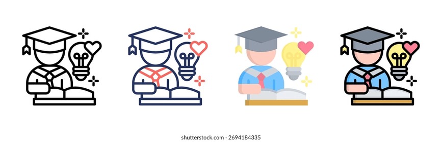 Estudando coleção de vários estilos de conjunto de ícones