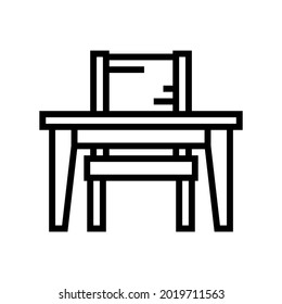 studying kindergarten line icon vector. studying kindergarten sign. isolated contour symbol black illustration