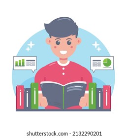 Studying and Learning concept illustration