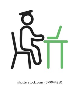 Studying on Laptop