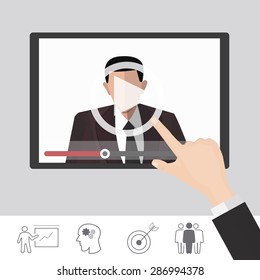 Studying online / icon / illustration / vector / training / internet