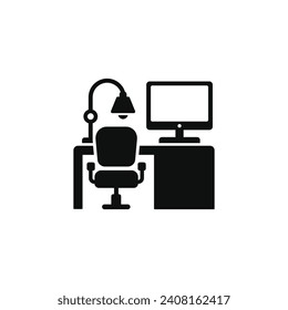 Icono de tabla de estudio aislado en fondo blanco. Icono de escritorio
