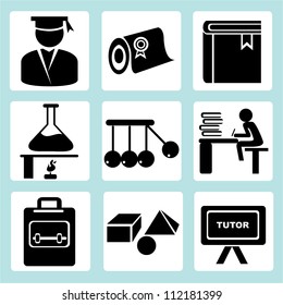 studying and university icon set