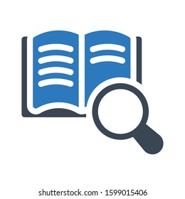 studying vector glyph color icon 