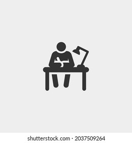 Studying vector icon illustration sign