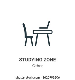 Studying zone glyph icon vector on white background. Flat vector studying zone icon symbol sign from modern other collection for mobile concept and web apps design.