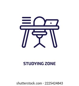 studying zone icon from other collection. Thin linear studying zone, study, education outline icon isolated on white background. Line vector studying zone sign, symbol for web and mobile