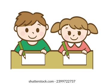 Studying_Boys and girls drawing_Early elementary school students_Toddlers