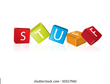 Stuff (cube letters in editable vector format)