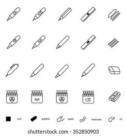 Stuff for graphic as line icons / There are some types of stuff for graphic arts
