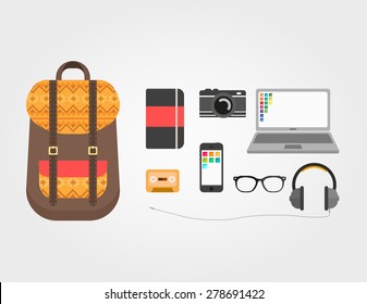 Stuff in Hipster's Bag