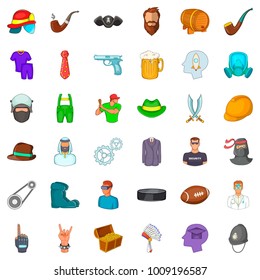 Stuff icons set. Cartoon set of 36 stuff vector icons for web isolated on white background