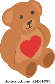 Stuff Toys to express the feeling isometric view Concept Vector Icon Design, Valentines Day Sign, Toddler Gift Idea, fascination and glamour stock illustration, Teddy Bear Love and Romance Symbol