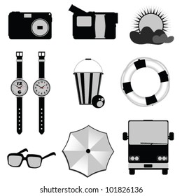 stuff for travel and beach illustration vector