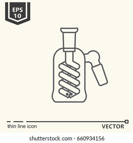 "Stuff for weed smokers" series, vector single icon (logo).  thin line style. EPS 10. 