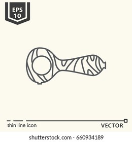 "Stuff for weed smokers" series, vector single icon (logo).  thin line style. EPS 10. 