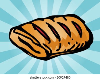 Stuffe pastryl, illustration of sweet baked dessert pastries
