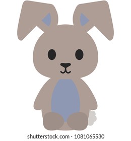 Stuffed Animal Bunny Rabbit Illustration - Cute stuffed animal bunny rabbit with floppy ears and fluffy tail