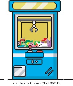 stuffed animal claw machine illustration, art vector