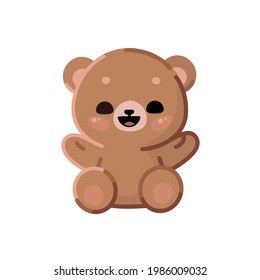 Stuffed animal. Plush bear. Vector illustration.