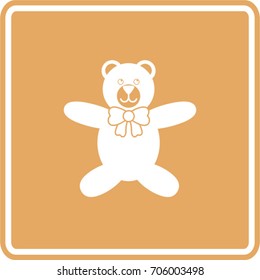 stuffed bear with bow tie sign